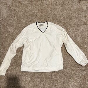 Tory Burch Sport White V-Neck Windbreaker sz XS